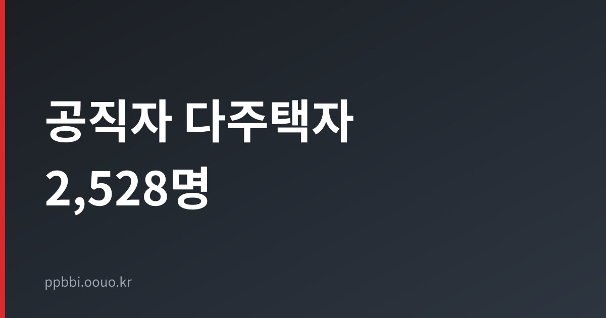 공직자 다주택 신고 현황 — 관보 8,536명 중 2,528명