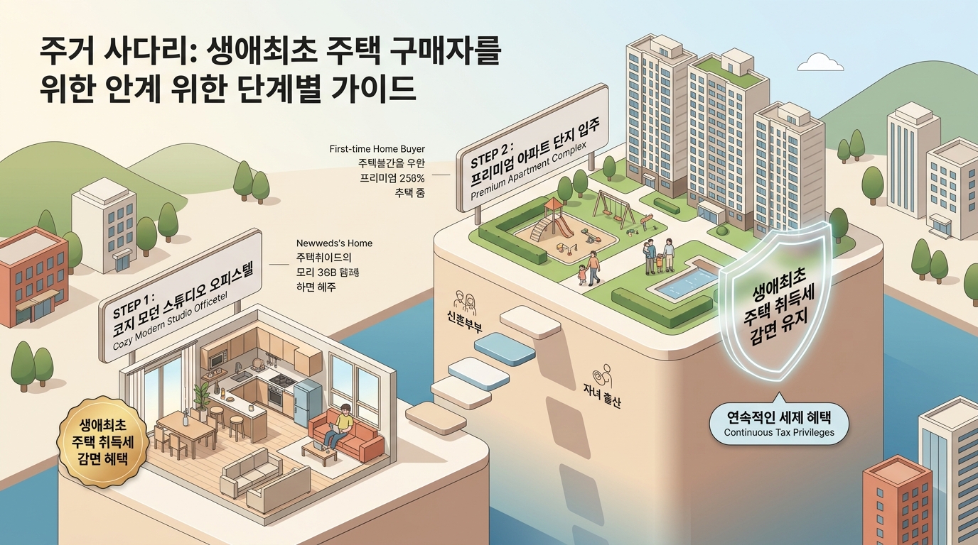 오피스텔 주거 사다리 복원 및 아파트 갈아타기 생애최초 혜택 연계도