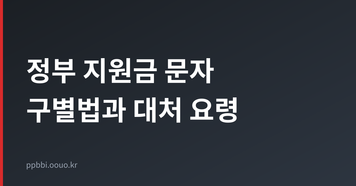 정부 지원금 신청 문자 구별법과 대처 요령 대표 이미지