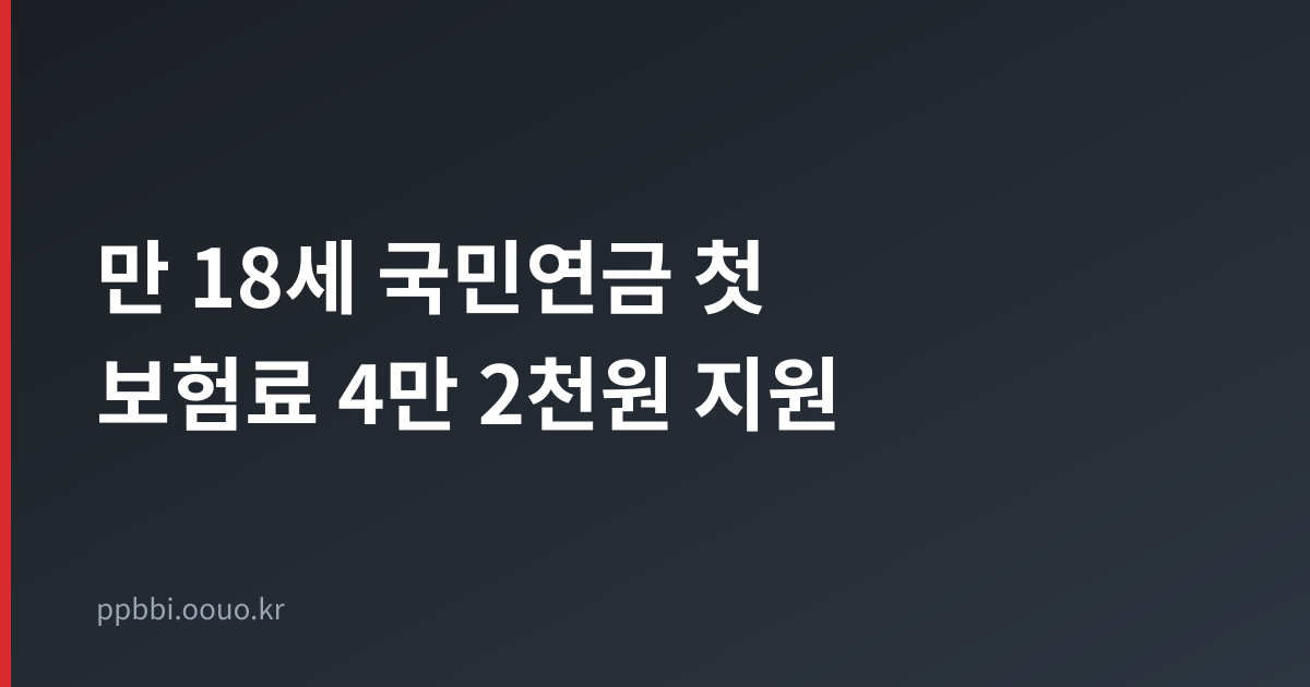 만 18세 국민연금 첫 보험료 지원