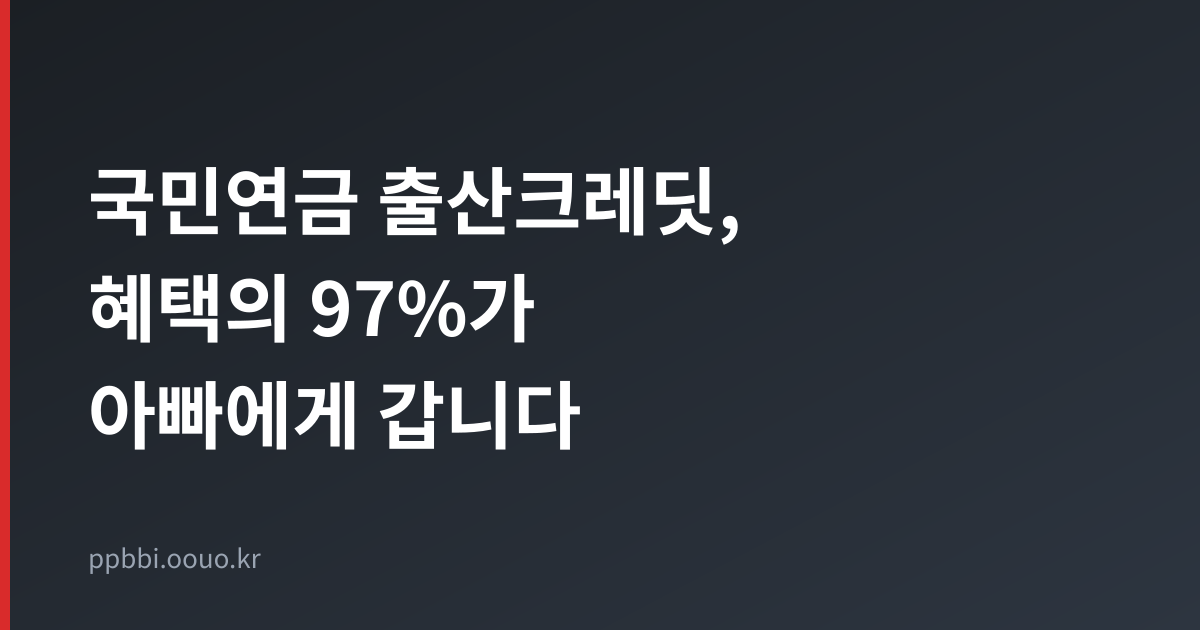 국민연금 출산크레딧 확대와 수급자 성별 쏠림